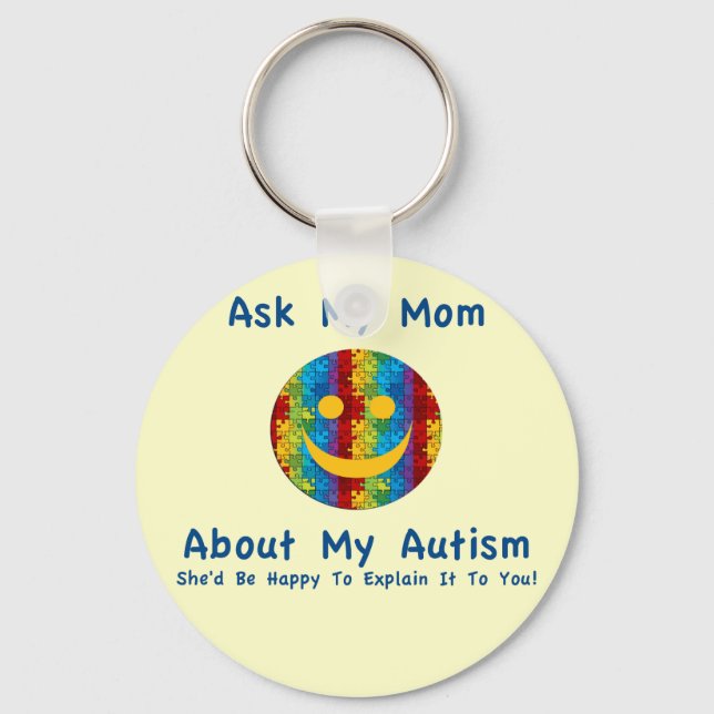 Autism: Ask My Mum Key Ring (Front)