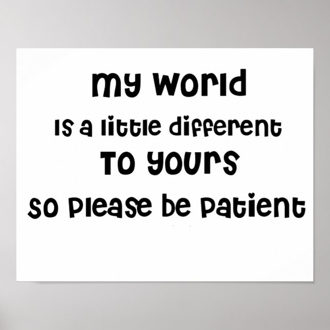 Autism, Aspergers, Special Needs Awareness Poster (Front)