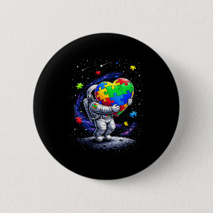 Autism astronaut balloon autism awareness space  6 cm round badge