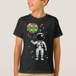Autism astronaut puzzle balloon cute asd awareness T-Shirt