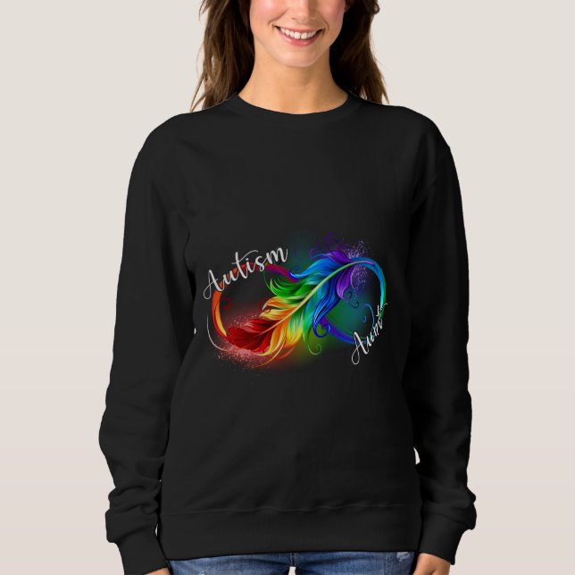 Autism Aunt Autistic Rainbow Infinity Symbol Asd S Sweatshirt (Front)
