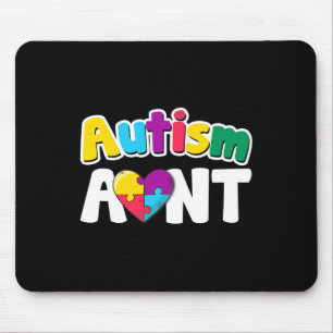 Autism Aunt Awareness Puzzle Pieces Colours Gift Mouse Pad
