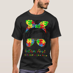 Autism Aunt Unbreakable Puzzle Pieces Be Kind Love T-Shirt