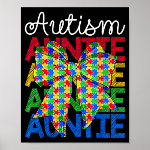 Autism auntie aunt autism awareness day coquette poster