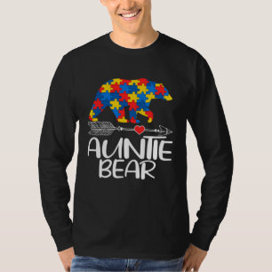 Autism Auntie Bear Autistic Support Autism Awarene T-Shirt