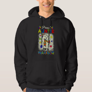 Autism Auntie Of Autism Awareness Warrior Support Hoodie