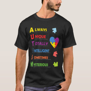 Autism-Autism Awareness Autism Acronym And Puzzle  T-Shirt