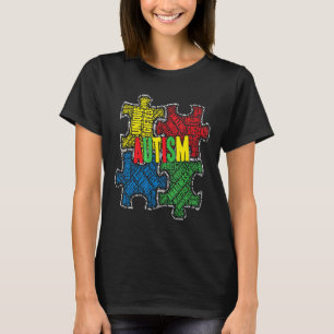 Autism-Autism Awareness Colours Word Cloud Autism T-Shirt