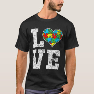 Autism-Autism Awareness  For Kids Mum Dad Love Hea T-Shirt