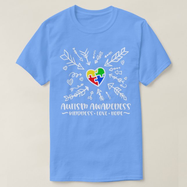 Autism autism awareness kindness love hope rainbow T-Shirt (Design Front)