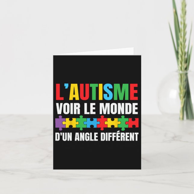 Autism Autism Awareness Ribbon  Card (Front)