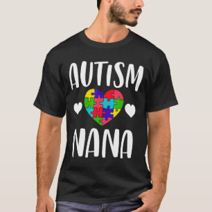 Autism-Autism Nana Cute Puzzle Heart Autism Grandm T-Shirt
