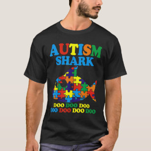 Autism-Autism Shark Doo Doo Doo Autism Awareness T-Shirt