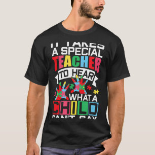 Autism-Autism Teacher Puzzle Piece Special Child W T-Shirt