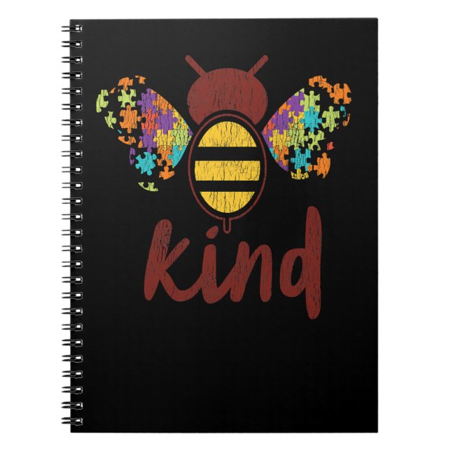 Autism Autistic Bee Bee Kind Autistic Kids Awarene Notebook (Front)