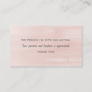 Autism Autistic Patience Kindness Information Business Card