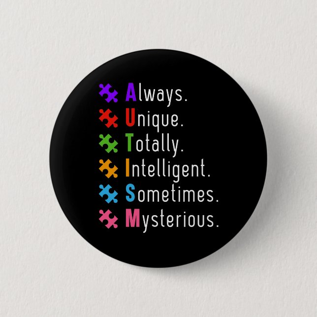 Autism Autistic Puzzle  6 Cm Round Badge (Front)