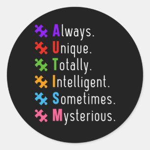 Autism Autistic Puzzle Classic Round Sticker