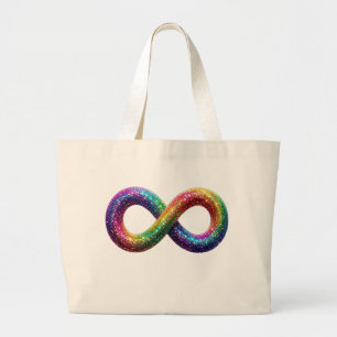 autism, autistic, tote, infinity sign, large tote bag