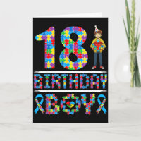Autism Awareness 18th Birthday Boy Puzzle Piece 18