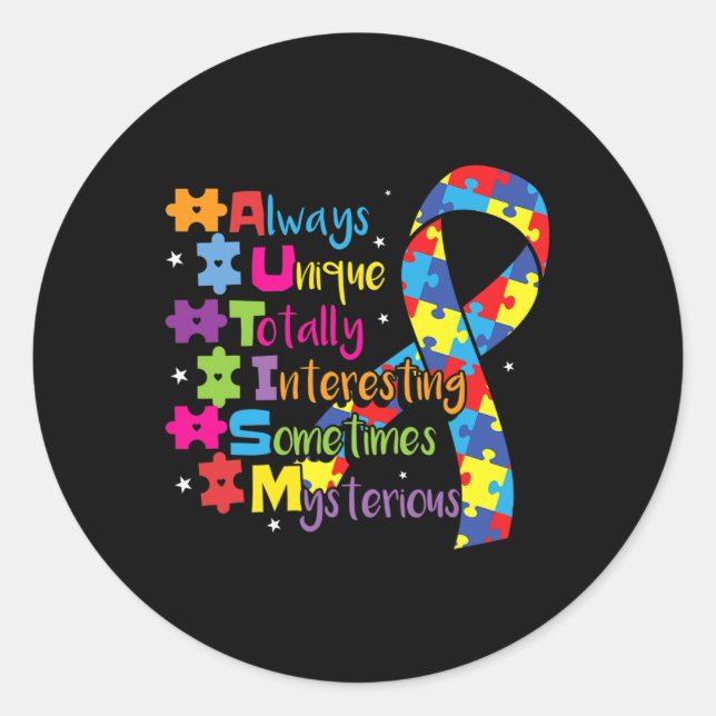 Autism Awareness 1  Classic Round Sticker (Front)