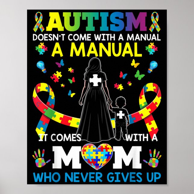 Autism Awareness 2026 Doesnt Come with a Manual Poster (Front)