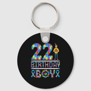 Autism Awareness 22nd Birthday Boy Puzzle Piece 22 Key Ring