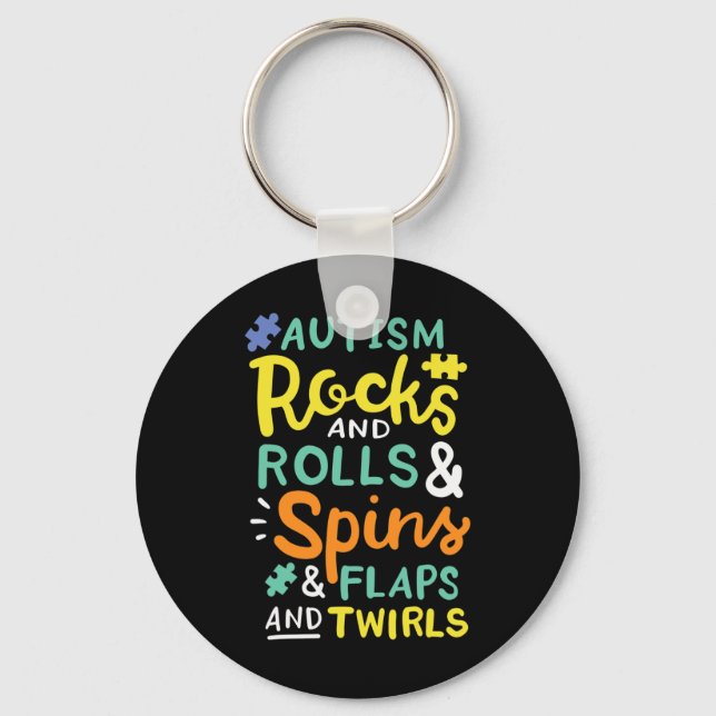 Autism Awareness 3  Key Ring (Front)