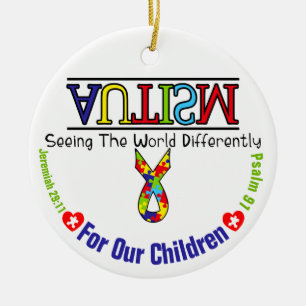 Autism Awareness 4 Our Children  Circle Ornament