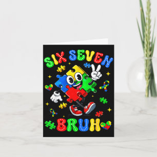 Autism awareness 67 six seven bruh puzzle boy girl card