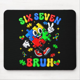 Autism awareness 67 six seven bruh puzzle boy girl mouse pad