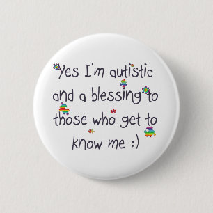 Autism awareness 6 cm round badge