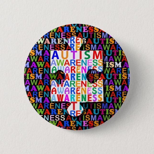 Autism Awareness 6 Cm Round Badge (Front)