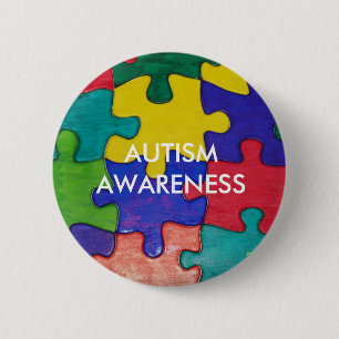 AUTISM AWARENESS 6 CM ROUND BADGE