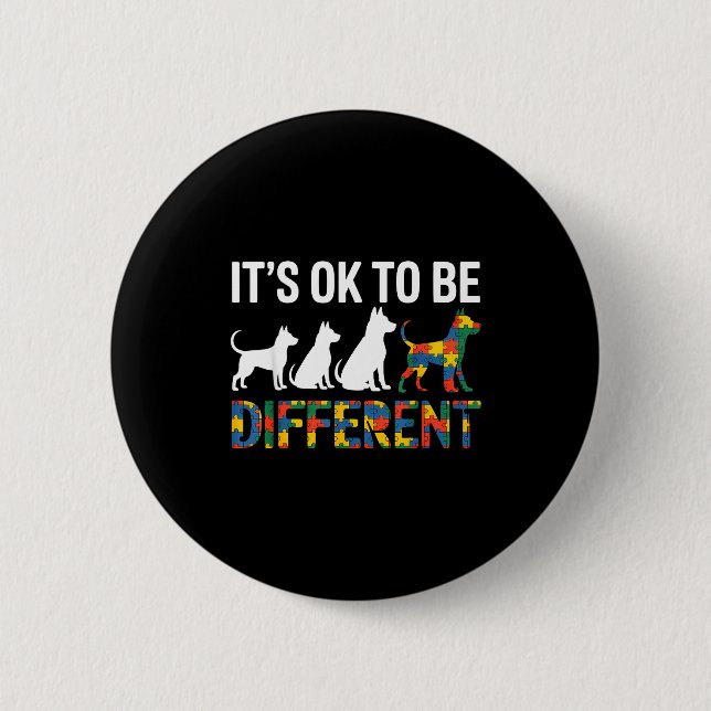 Autism awareness  6 cm round badge (Front)