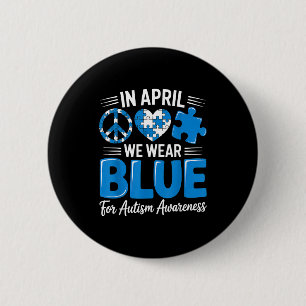 Autism awareness 6 cm round badge