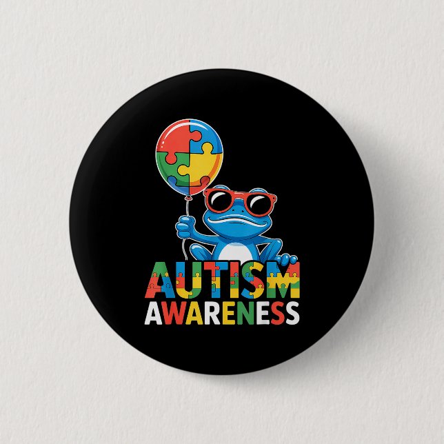 Autism awareness  6 cm round badge (Front)