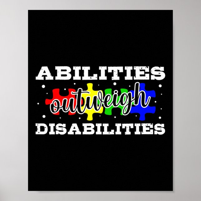 Autism Awareness - Abilities Outweigh Disabilities Poster (Front)