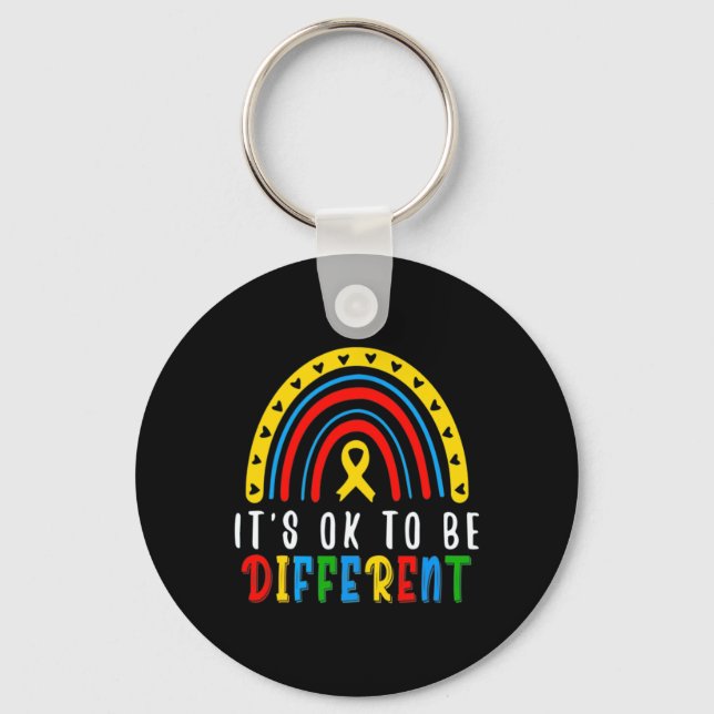 Autism Awareness Abilities Outweigh Disabilities R Key Ring (Front)
