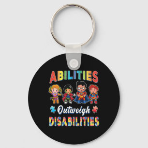 Autism Awareness Abilities Outweigh Disabilities T Key Ring