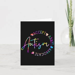 Autism Awareness Accept Adapt Advocate Autism Mum Card