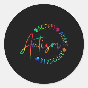 Autism Awareness Accept Adapt Advocate Autism Mum  Classic Round Sticker