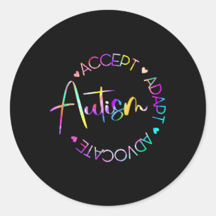 Autism Awareness Accept Adapt Advocate Autism Mum Classic Round Sticker