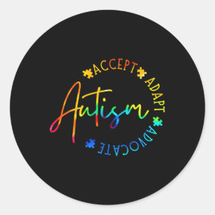 Autism Awareness Accept Adapt Advocate Autism Mum  Classic Round Sticker