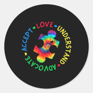 Autism Awareness Accept Adapt Advocate Autism Mum Classic Round Sticker