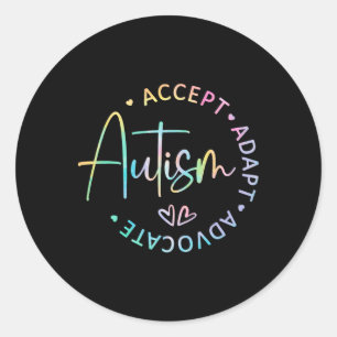 Autism Awareness Accept Adapt Advocate Autism Mum  Classic Round Sticker