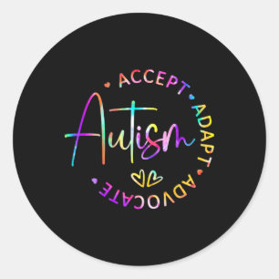 Autism Awareness Accept Adapt Advocate Autism Mum  Classic Round Sticker