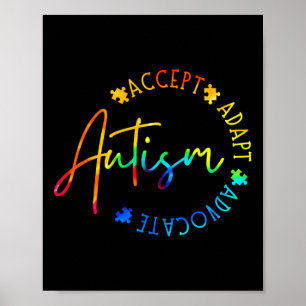 Autism Awareness Accept Adapt Advocate Autism Mum Poster