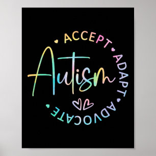 Autism Awareness Accept Adapt Advocate Autism Mum  Poster