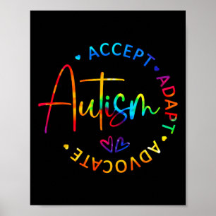 Autism Awareness Accept Adapt Advocate Autism Mum  Poster